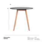 Mesa Redonda Leda - 80 Cm - Preto