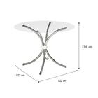 Mesa Redonda Lux Cromada E Vidro Incolor