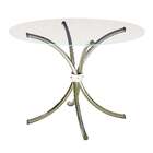 Mesa Redonda Lux Cromada E Vidro Incolor