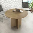 Mesa Redonda Para Reunião 110cm Escritório Marrom Fresno