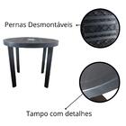 Mesa Redonda Plástica 90cm Guinea Preta