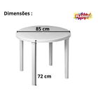 Mesa Redonda Plástica Piscina Praia Desmontável Branca Plasnew
