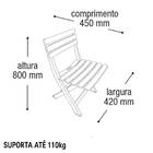 Mesa Redonda Plástico Desmontável 94cm Preta + 4 Cadeiras Dob