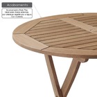 Mesa Redonda Ripada Dobrável Para Áreas Externas Em Madeira E