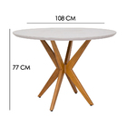 Mesa Redonda Star Para Sala De Jantar Tampo Off White - Base