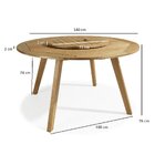 Mesa Redonda Tampo Giratório 140cm Linha Tambáu Stain Jatobá