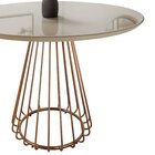 Mesa Redonda Tampo Laqueado Com Vidro 4 Lugares Aço Argus Yes