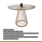 Mesa Redonda Tampo Laqueado Com Vidro 4 Lugares Aço Argus Yes