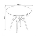 Mesa Redonda Tampo Vidro E Base Madeira Eiffel  Móveis Vidro
