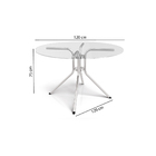 Mesa Redonda Tubular Ural Crome Com Tampo De Vidro - Cromado