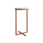 Mesa Redonda Volpi Alta Branco/cobre Industrial Artesano