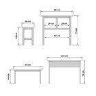 Mesa Refeitório 4 Lugares com 2 Bancos Metal Wood Design Carv