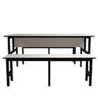 Mesa Refeitório 6 Lugares Com 2 Bancos Metal Wood Design Cris
