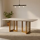 Mesa Régia 79,5cm X 100cm X 210cm Tampo Em Mdf Madeira/off Wh