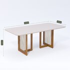 Mesa Régia 79,5cm X 100cm X 210cm Tampo Em Mdf Madeira/off Wh