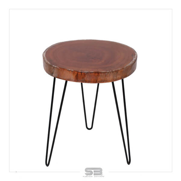 Mesa Resinada De Centro/ Cabeceira Vaduz - Madeira Maciça E P