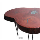 Mesa Resinada De Jantar Atenas - Madeira Maciça E Pés De Ferr