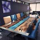 Mesa Resinada Modelo Azul Anny (para 8 Lugares S/ Cadeiras)