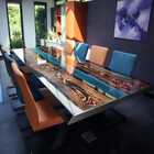 Mesa Resinada Modelo Azul Anny (para 8 Lugares S/ Cadeiras)