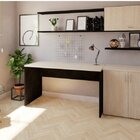 Mesa Reta Corp Móveis 120cm Bramov Preto E Geneve Preto/geneve