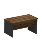 Mesa Reta Pé Painel Cor Nogal/preto Com Gavetas 1,50×0,70×0,7