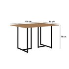Mesa Retangular 120x80cm Mila Preto/canela Rústico
