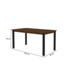 Mesa Retangular 160x78cm Tampo Em Mdf Monaco Preto / Freijó