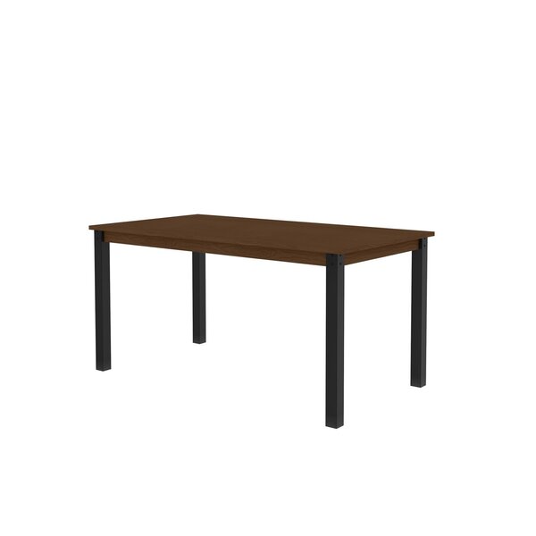 Mesa Retangular 160x78cm Tampo Em Mdf Monaco Preto / Freijó