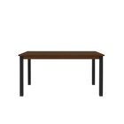 Mesa Retangular 160x78cm Tampo Em Mdf Monaco Preto / Freijó