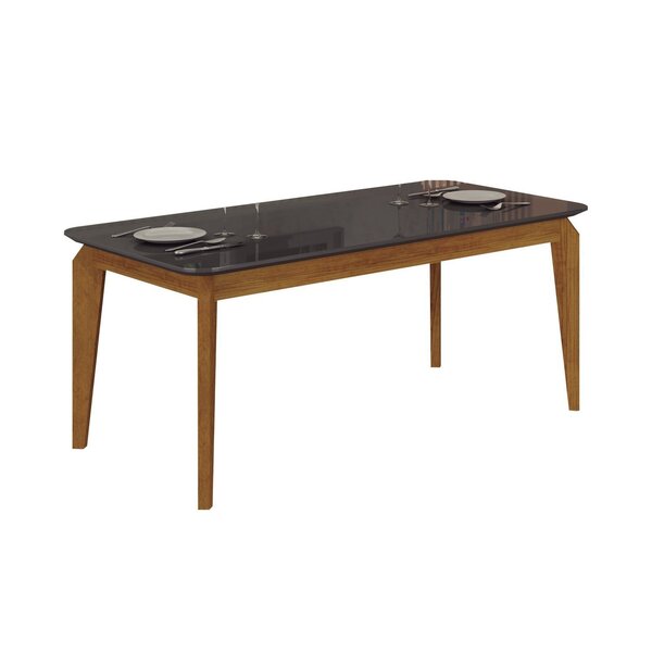 Mesa Retangular 6 Lugares Tampo Em Mdf Brenda Freijo/chumbo