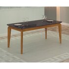 Mesa Retangular 6 Lugares Tampo Em Mdf Brenda Freijo/chumbo