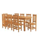 Mesa Retangular Com 8 Cadeiras Madeira Maciça 200 X 88 Noguei
