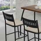 Mesa Retangular Com Duas Cadeiras Fit Flora Assento Bege