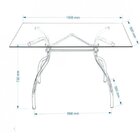 Mesa Retangular Com Tampo De Vidro 4025  Cromado