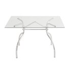 Mesa Retangular Com Tampo De Vidro 4025  Cromado