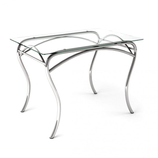 Mesa Retangular Com Tampo De Vidro 4 Lugares Lion Cromado