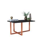 Mesa Retangular De Centro Atlanta Com Pés De Cobre - Preto -