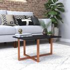 Mesa Retangular De Centro Atlanta Com Pés De Cobre - Preto -