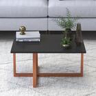 Mesa Retangular De Centro Atlanta Com Pés De Cobre - Preto -