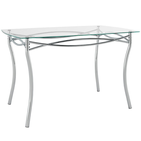 Mesa Retangular De Cozinha C/ Tampo De Vidro Pm09 – Pozza - I