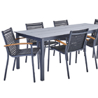Mesa Retangular Dora Alumínio 75x88.9x206cm Cinza