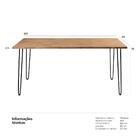 Mesa Retangular Hairpin - 80 X 160 Cm - Tampo De Madeira Escu