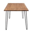 Mesa Retangular Hairpin - 80 X 160 Cm - Tampo De Madeira Escu