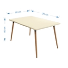 Mesa Retangular Lótus 120 Cm - Cor Sweet Corn