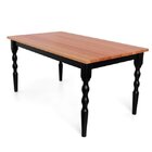 Mesa Retangular Pés Torneados Madeira Maciça 6 Lugares Gardên