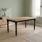 Mesa Retangular Pés Torneados Madeira Maciça 6 Lugares Gardên