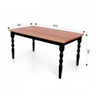 Mesa Retangular Pés Torneados Madeira Maciça 6 Lugares Gardên