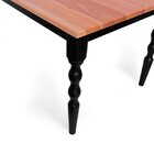 Mesa Retangular Pés Torneados Madeira Maciça 6 Lugares Gardên