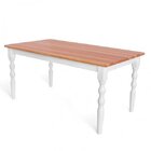 Mesa Retangular Pés Torneados Madeira Maciça 6 Lugares Gardên