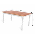 Mesa Retangular Pés Torneados Madeira Maciça 6 Lugares Gardên